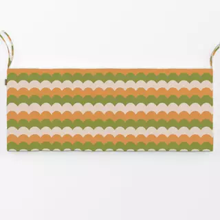 Bankauflage Retro Wellen Orange Grün