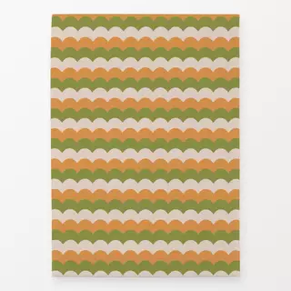 Geschirrtücher Retro Wellen Orange Grün