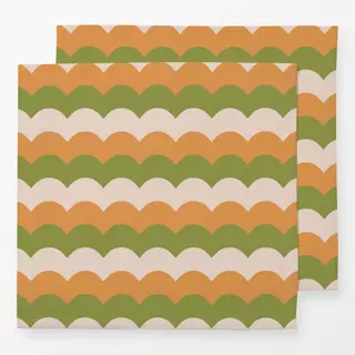 Servietten Retro Wellen Orange Grün