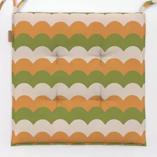 Sitzkissen Retro Wellen Orange Grün