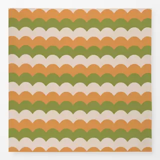 Tischdecke Retro Wellen Orange Grün