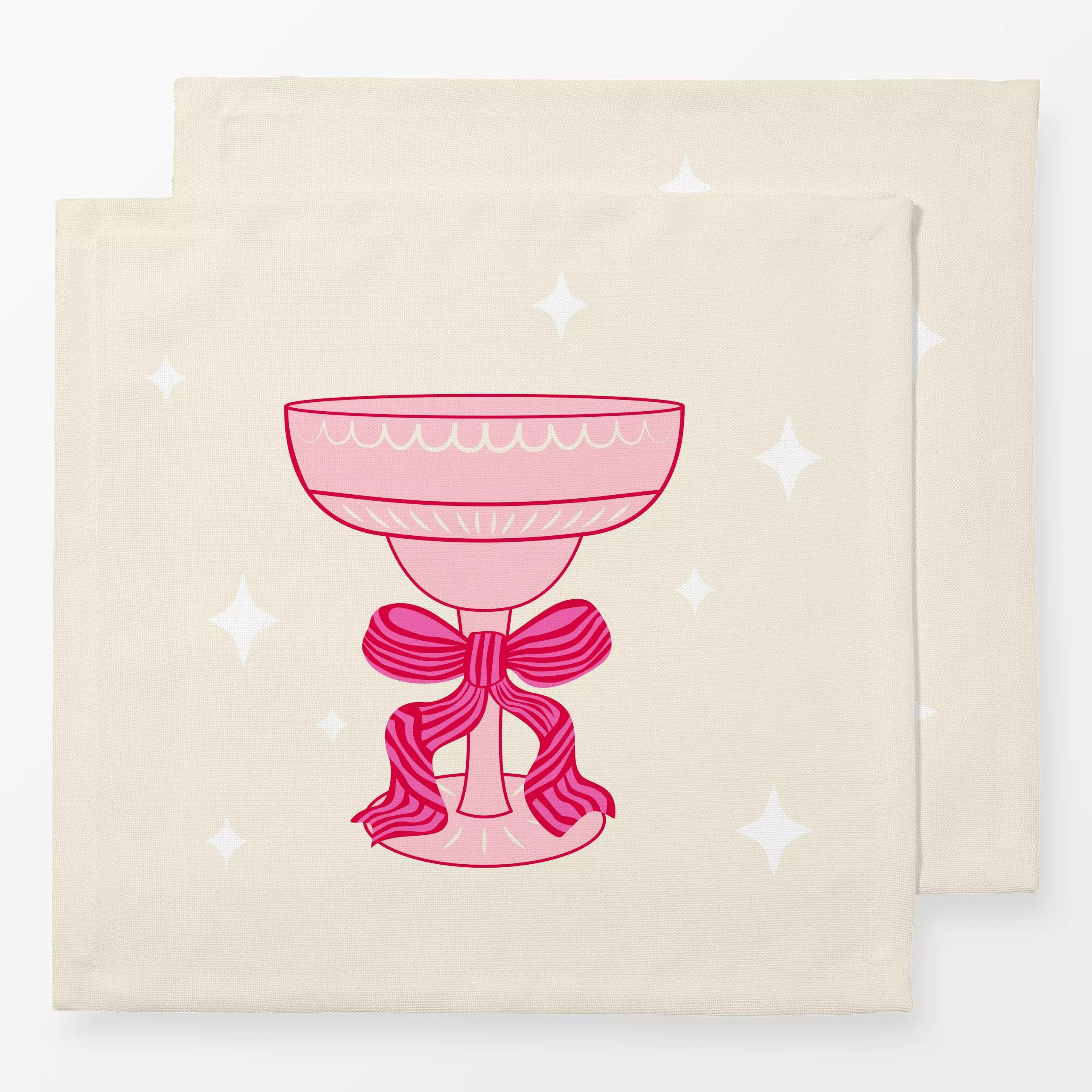 Servietten Cheerful Cocktail Glass - Weihnachten, Küche, Essen & Trinken, Anlässe - von „Karen Menzenbach"; rosa, Wein, Weih...