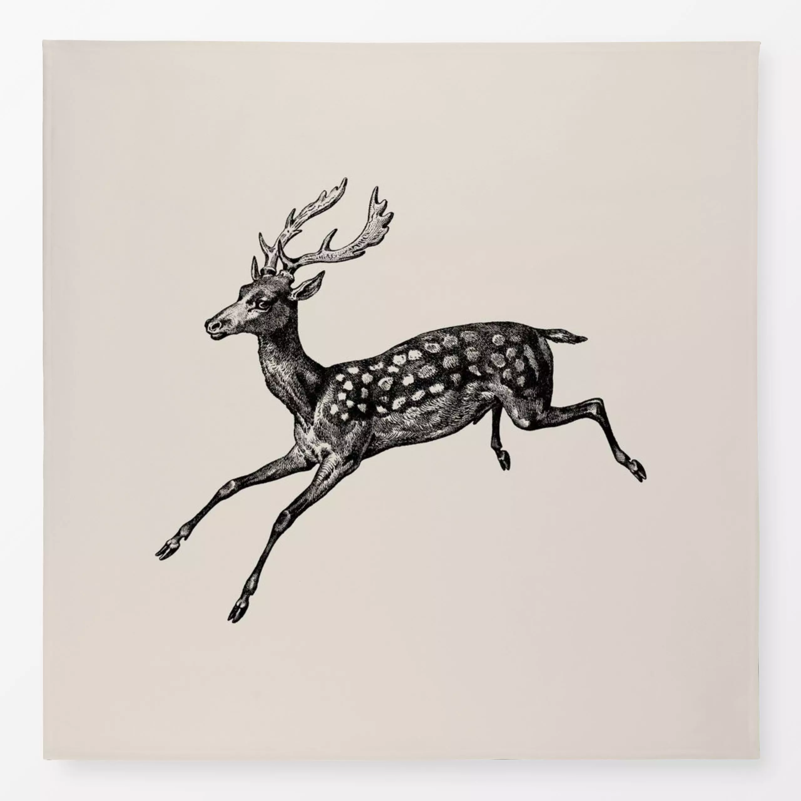 Tischdecke Vintage Holidays Hirsch 1 - Tiere, Weihnachten, Retro & Vintage - von „Uta Naumann"; Wald, Wildtiere, Winter, Hir...