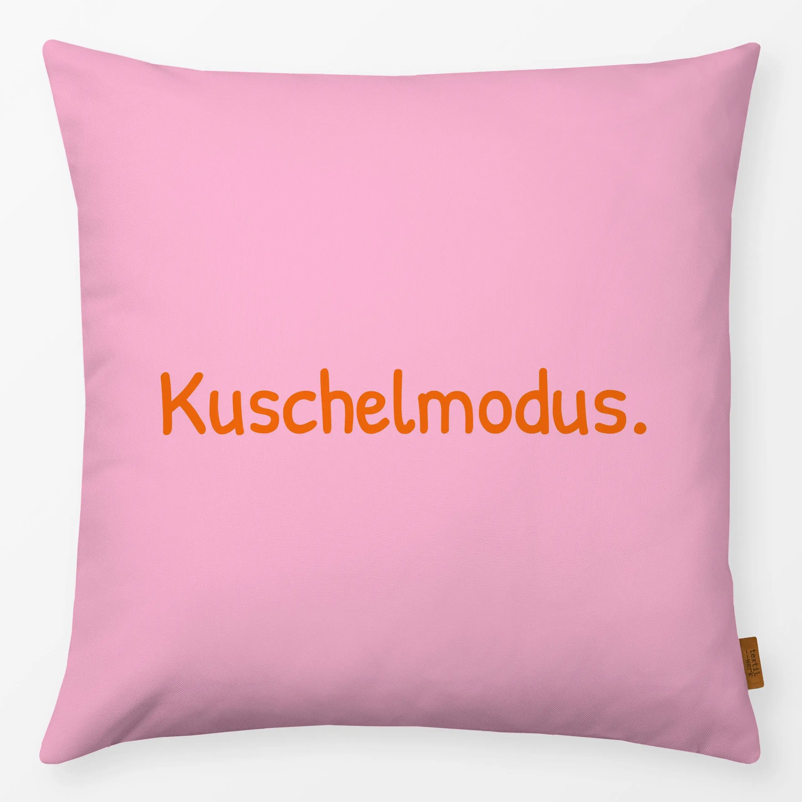 Kissen Kuschelmodus pink - Herbst, Liebe, Romantik & Pride, Sprüche & Schriftzüge - von „Karen Menzenbach"; Cozy, Paare, Win...