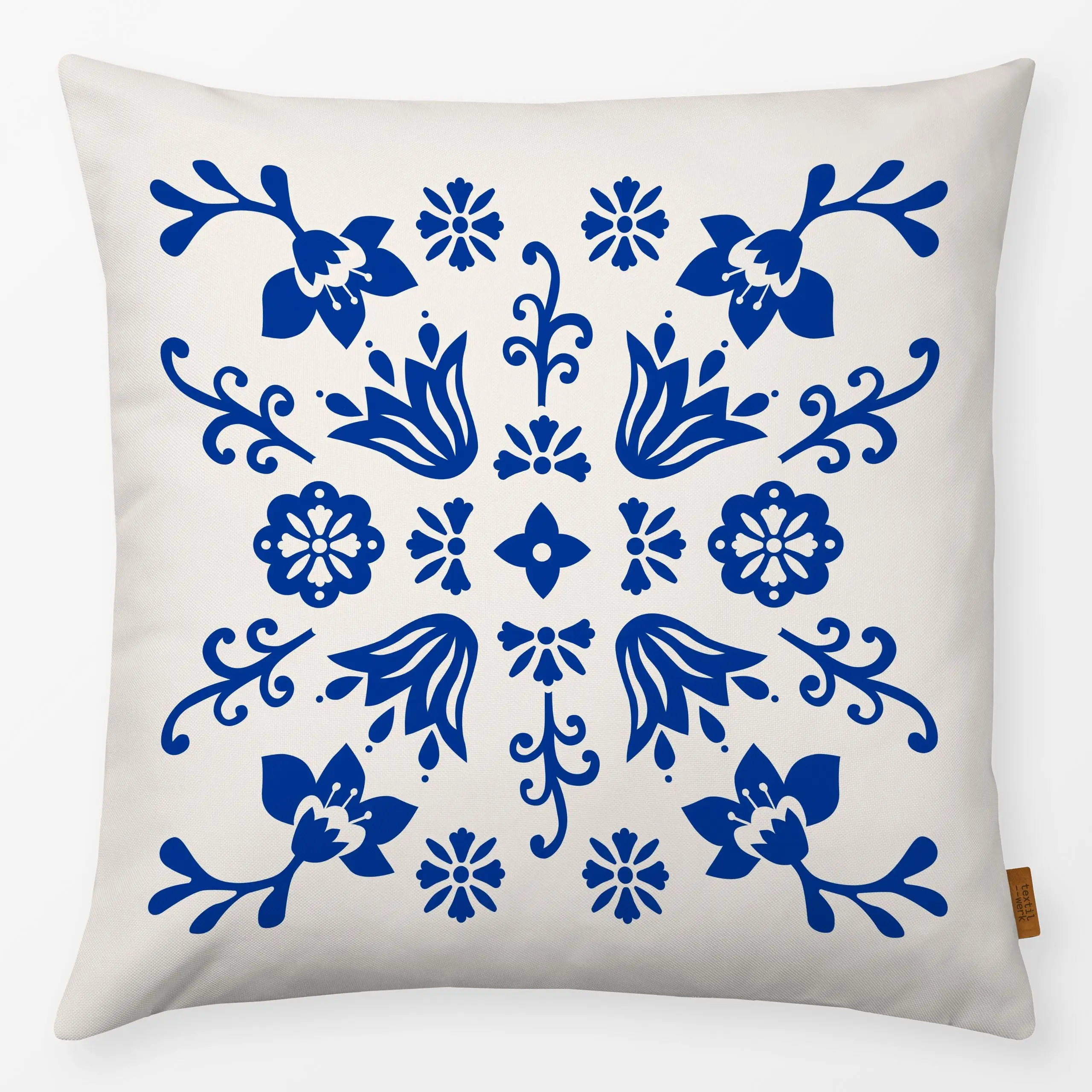 Kissen Muster Folkart I - Blumen & Florales, Sommer, Symbole & Muster - von „Kerstin Ax"; Blumen, Blätter, Blüten, Sommer, O...