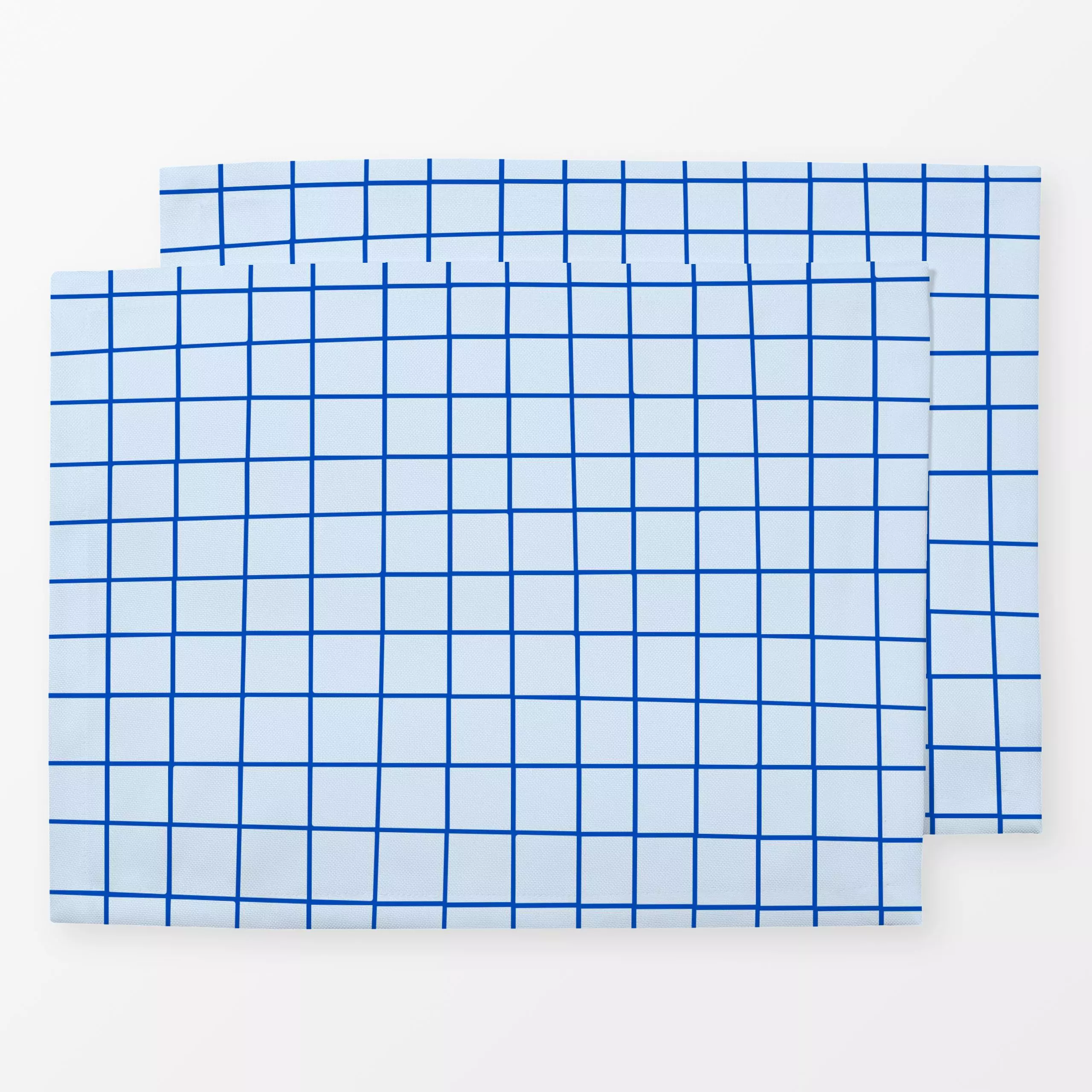 Tischset Hand Drawn Grid Blau 2, gemustert, Sommer, von textilwerk