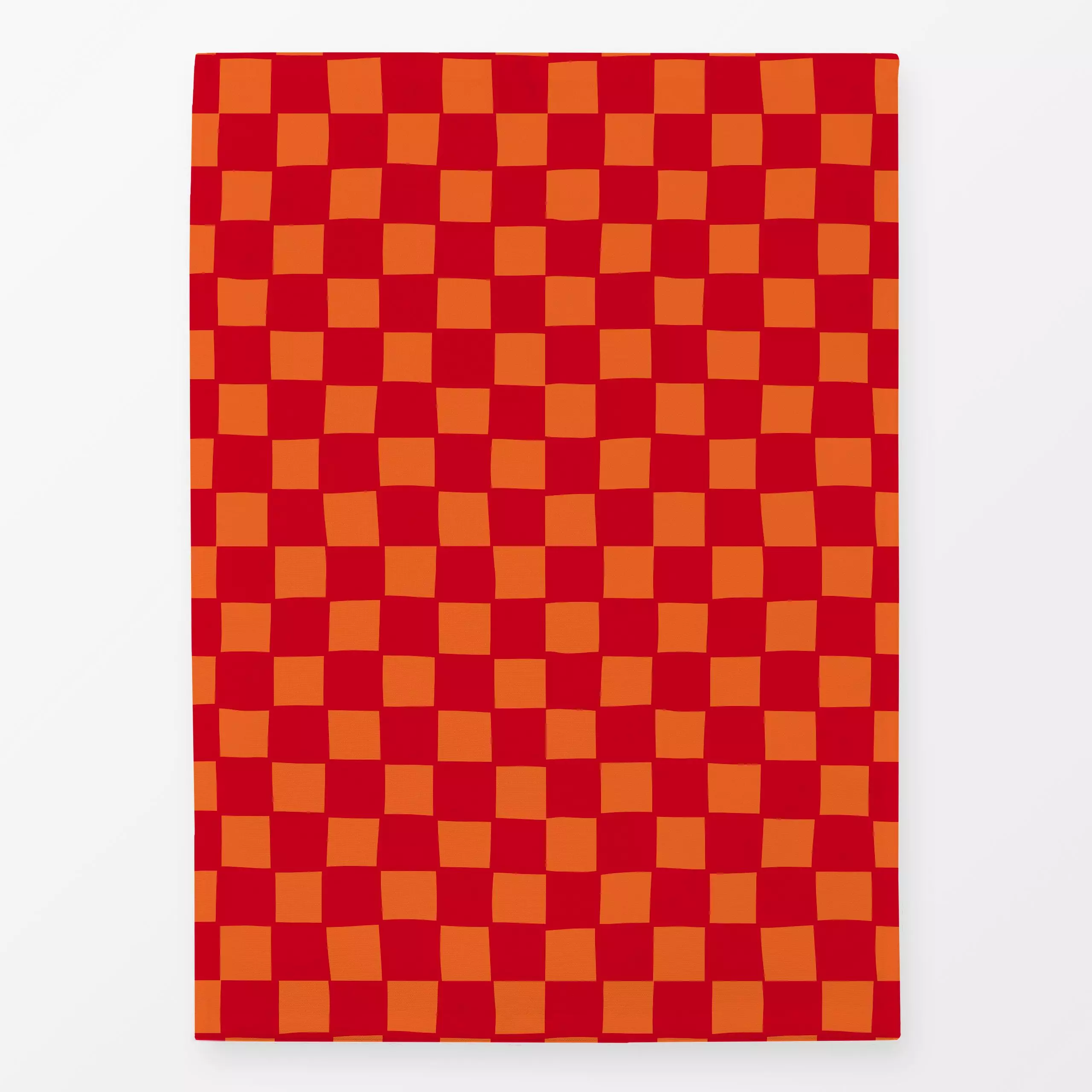 Geschirrtücher Karo Liebe in rot & orange - Symbole & Muster - von „Ursula Tücks"; Orange, modern, grafisch, Karo, rot, Karo...