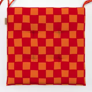 Sitzkissen Karo Liebe in rot & orange