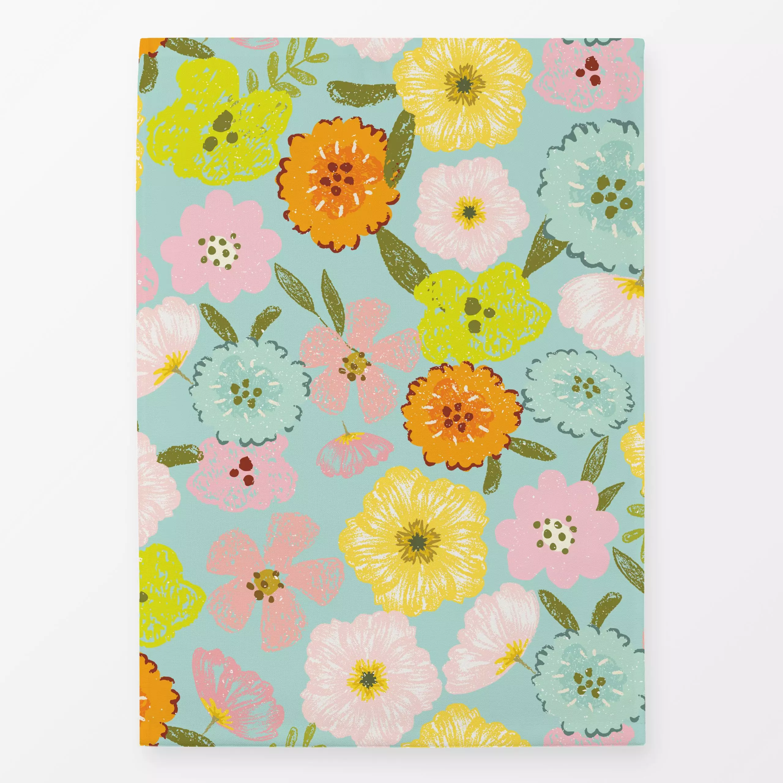 Geschirrtücher Doodle Sommer Garten Türkis - Blumen & Florales, Sommer - von „Uta Naumann"; boho, abstrakt, Blumen, Retro, S...