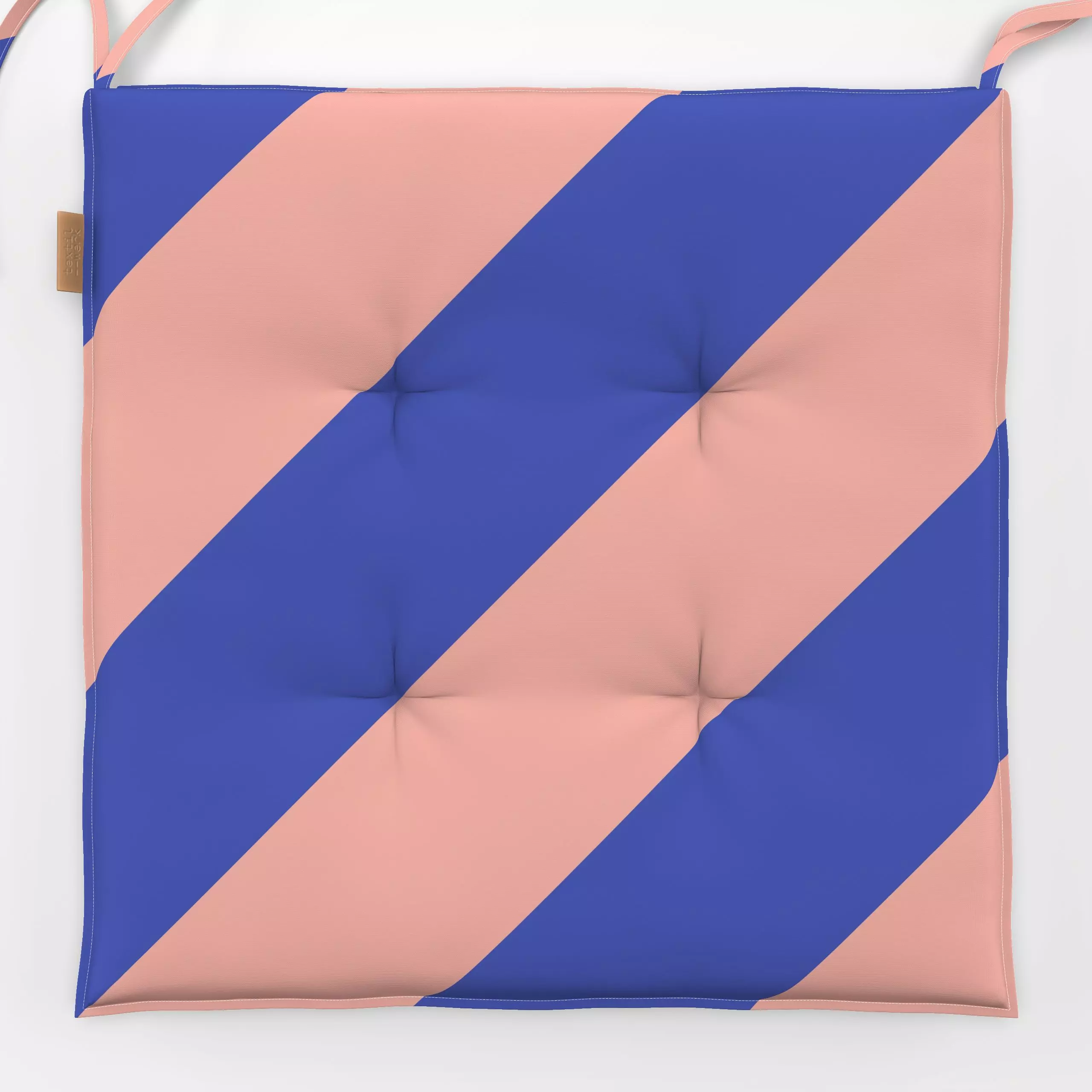 Sitzkissen Diagonale blau lachs - Weihnachten, Symbole & Muster - von „Julia Schumacher"; Streifen, Weihnachten, Winter, dia...