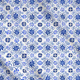 Meterware Azulejo Pattern 2 blau