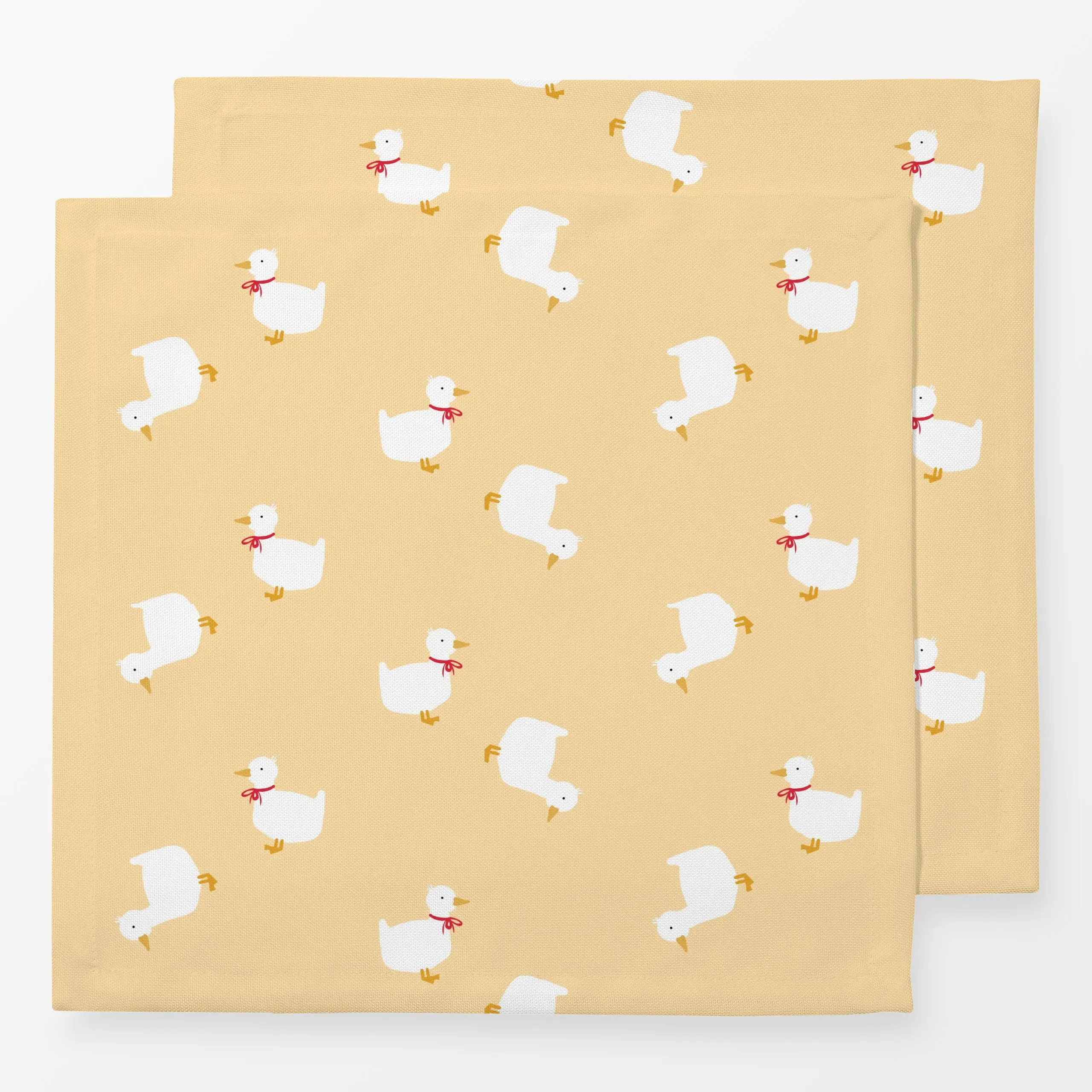 Servietten Kleine Ente Muster Gelb - Frühling, Tiere, Ostern - von „Monika Strigel"; Ente, Gans, Ostern, gelb, Fruehling, Mo...