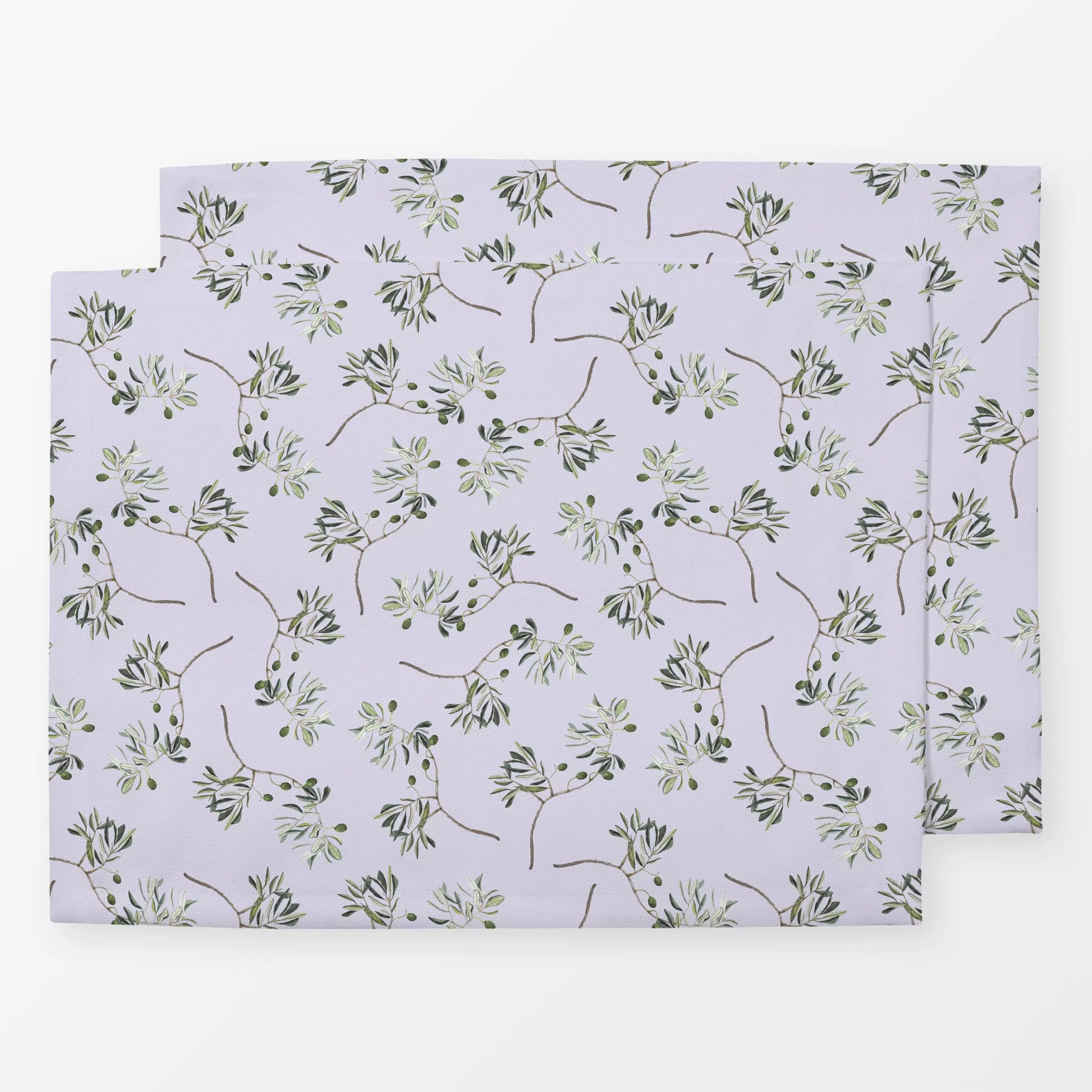 Tischset Olives Vertes Sur Lavande - Blumen & Florales, Sommer, Pflanzen & Botanik - von „Karen Menzenbach"; abstrakt, Pflan...
