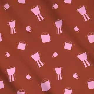 Meterware Coffee and Tea Pattern Brown