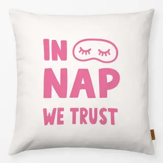 Kissen In Nap We Trust Pink Beige