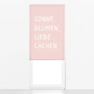 Raffrollo Sonne Blumen Liebe Rosa