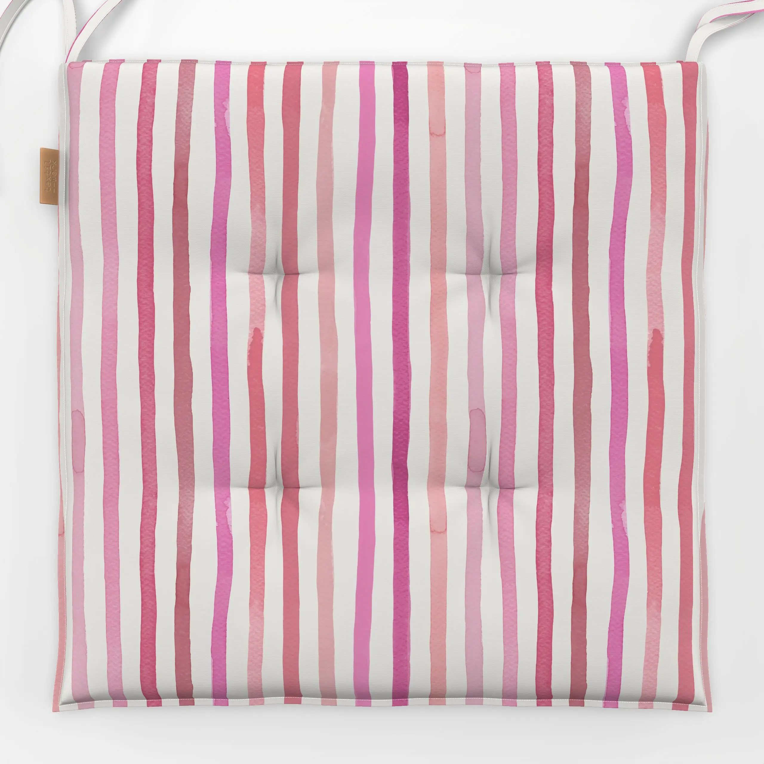 Sitzkissen Candy Stripes Streifen Pink - Kinderzimmer & Motive für Kinder, Sommer, Symbole & Muster - von „Ninola Design "; ...