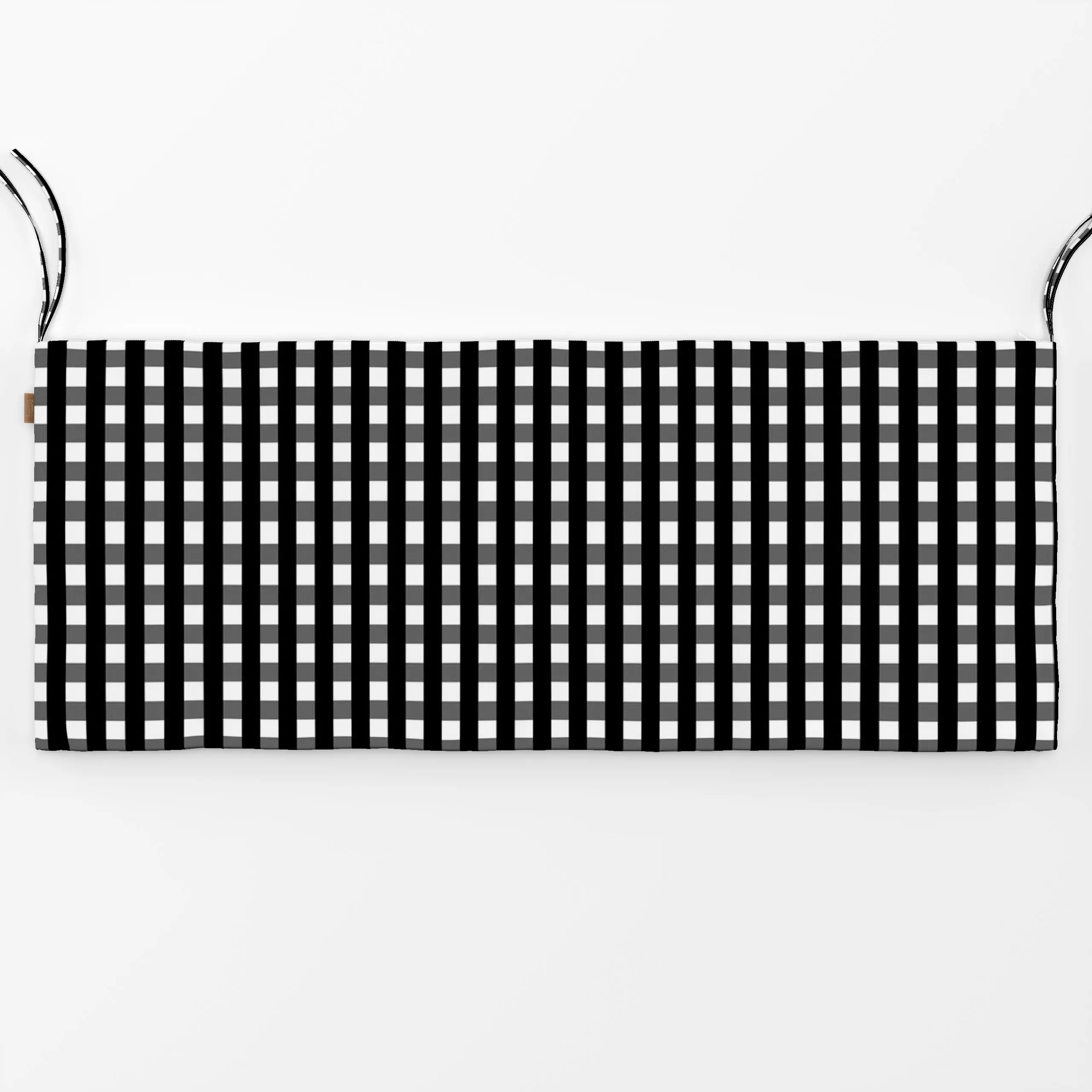 Bankauflage Karo Kariert Gingham - Herbst, Symbole & Muster - von „brushmeetspaper"; Muster, schwarz, minimal, Karo, Herbst,...