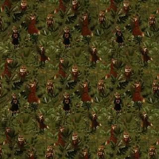 Meterware Weihnachts Füchse im Wald 1