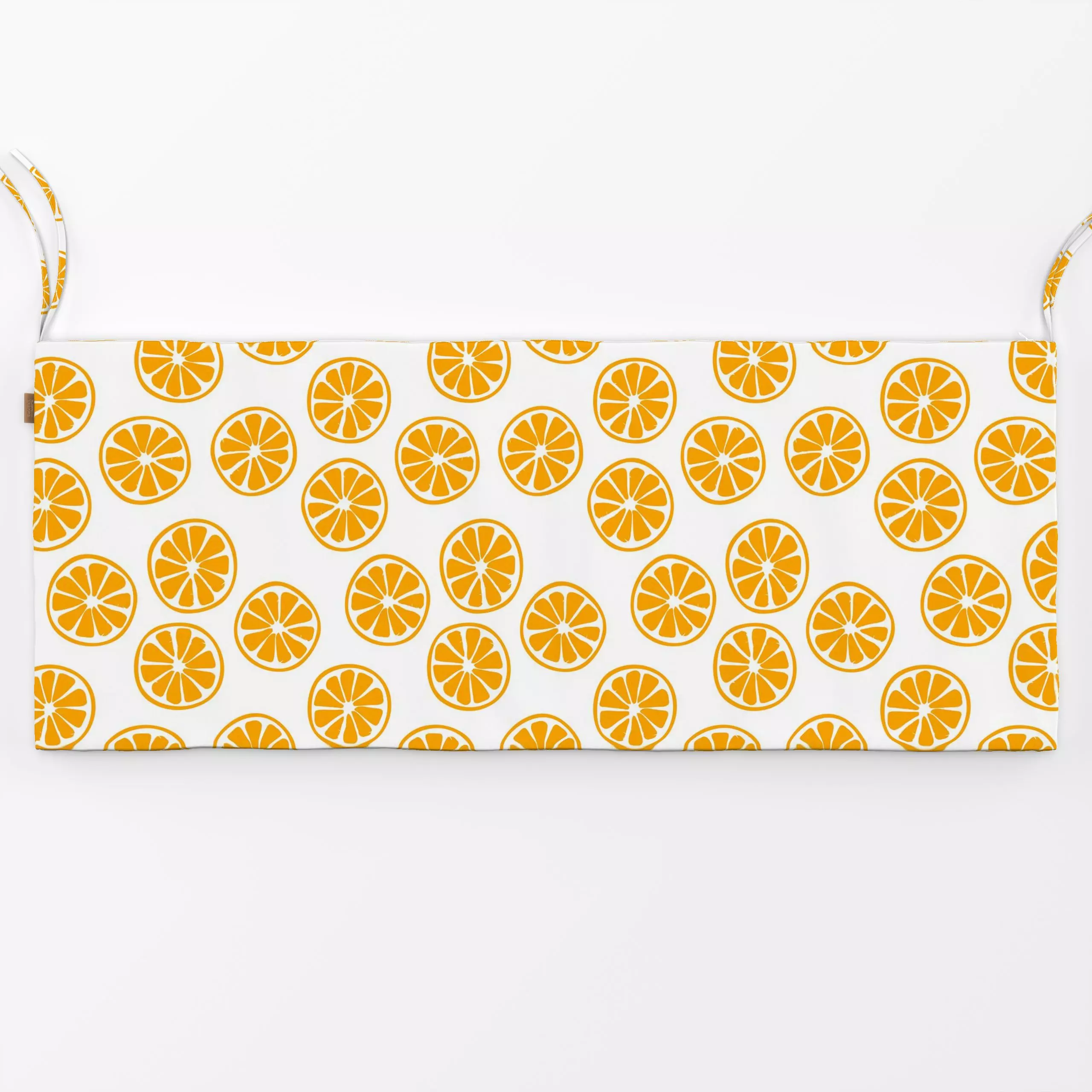 Bankauflage Muster Orangen - Sommer - von „Kerstin Ax"; Obst, Muster, Sonne, Früchte, Sommer, grafisch, orangen