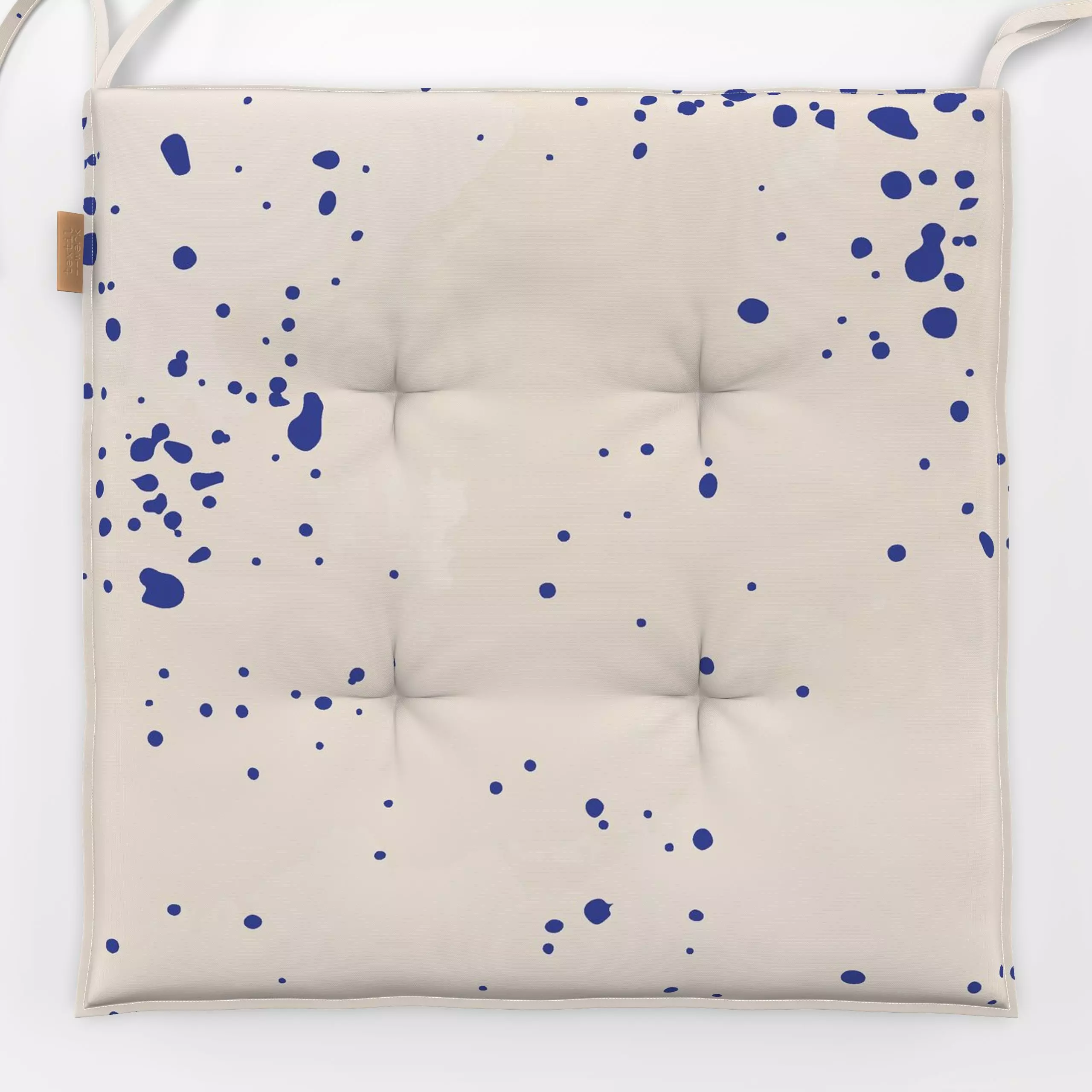 Sitzkissen Splatter Muster - Symbole & Muster - von „Kruth Design"; Blaugrau, Blaubeeren, beige, modern, schlicht, brushstri...