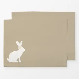 Tischset Hase Power Flower beige