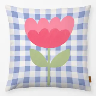 Kissen Hello Spring Blume Karo