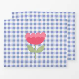 Tischset Hello Spring Blume Karo