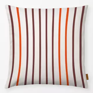 Kissen Streifen Duo | beige-rot-braun