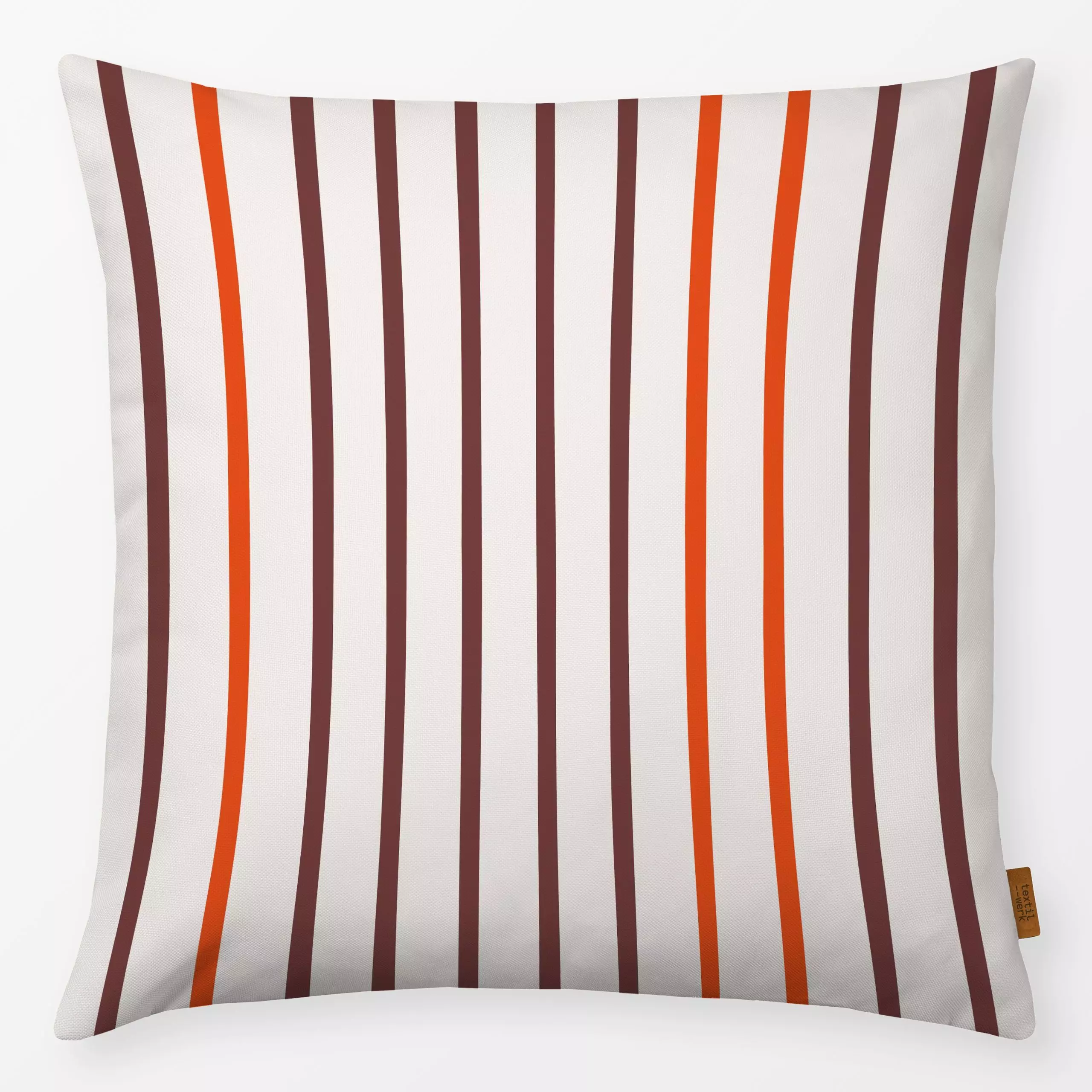 Kissen Streifen Duo | beige-rot-braun - Weihnachten, Symbole & Muster, Anlässe - von „moDeern Design Studio"; Streifen, Weih...