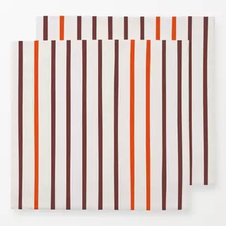 Servietten Streifen Duo | beige-rot-braun