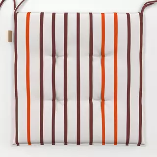 Sitzkissen Streifen Duo | beige-rot-braun