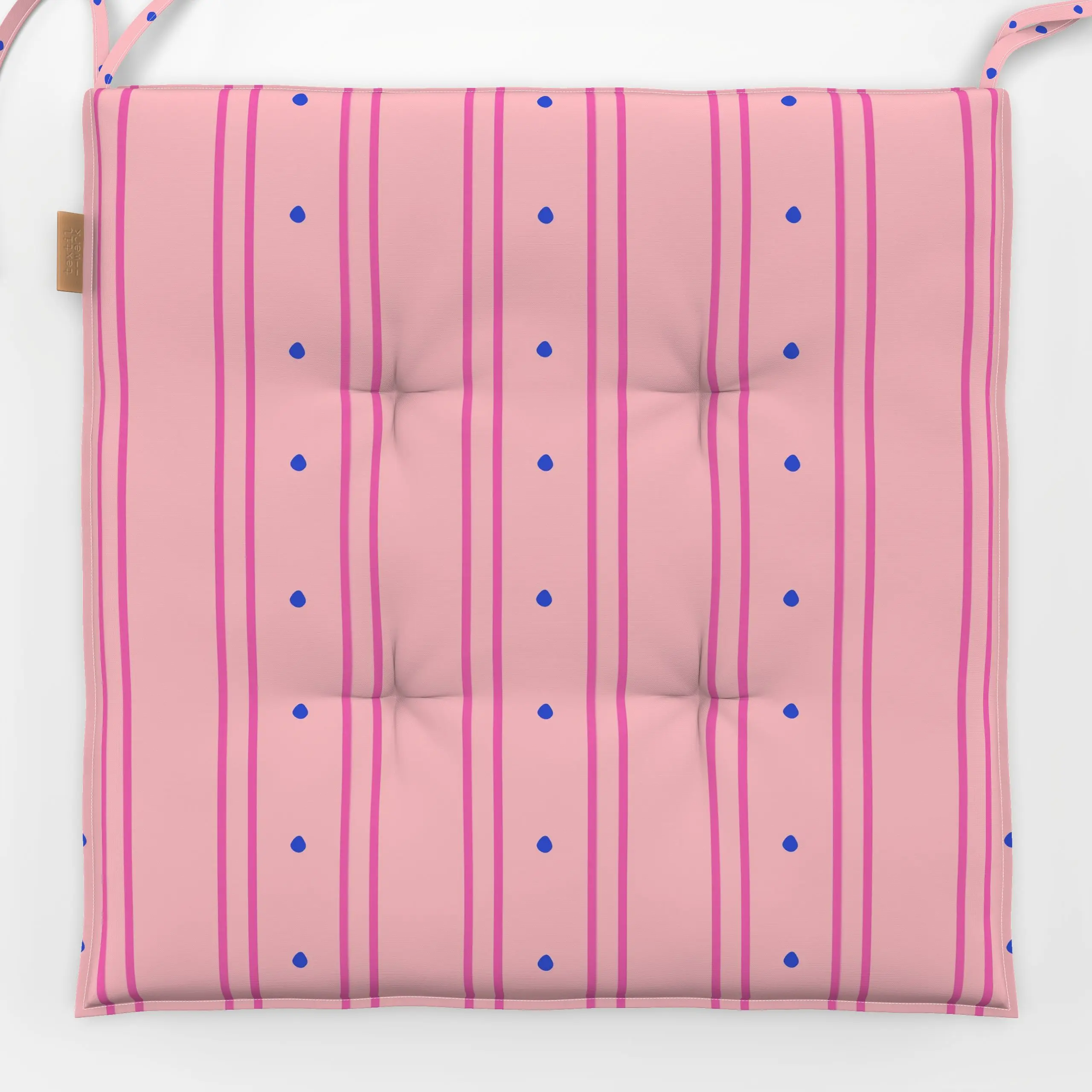 Sitzkissen COLORFUL STRIPES PINK - Symbole & Muster - von „Jana Moßmann"; Punkte, Dots, pink, pattern, farbenfroh, lines, ge...