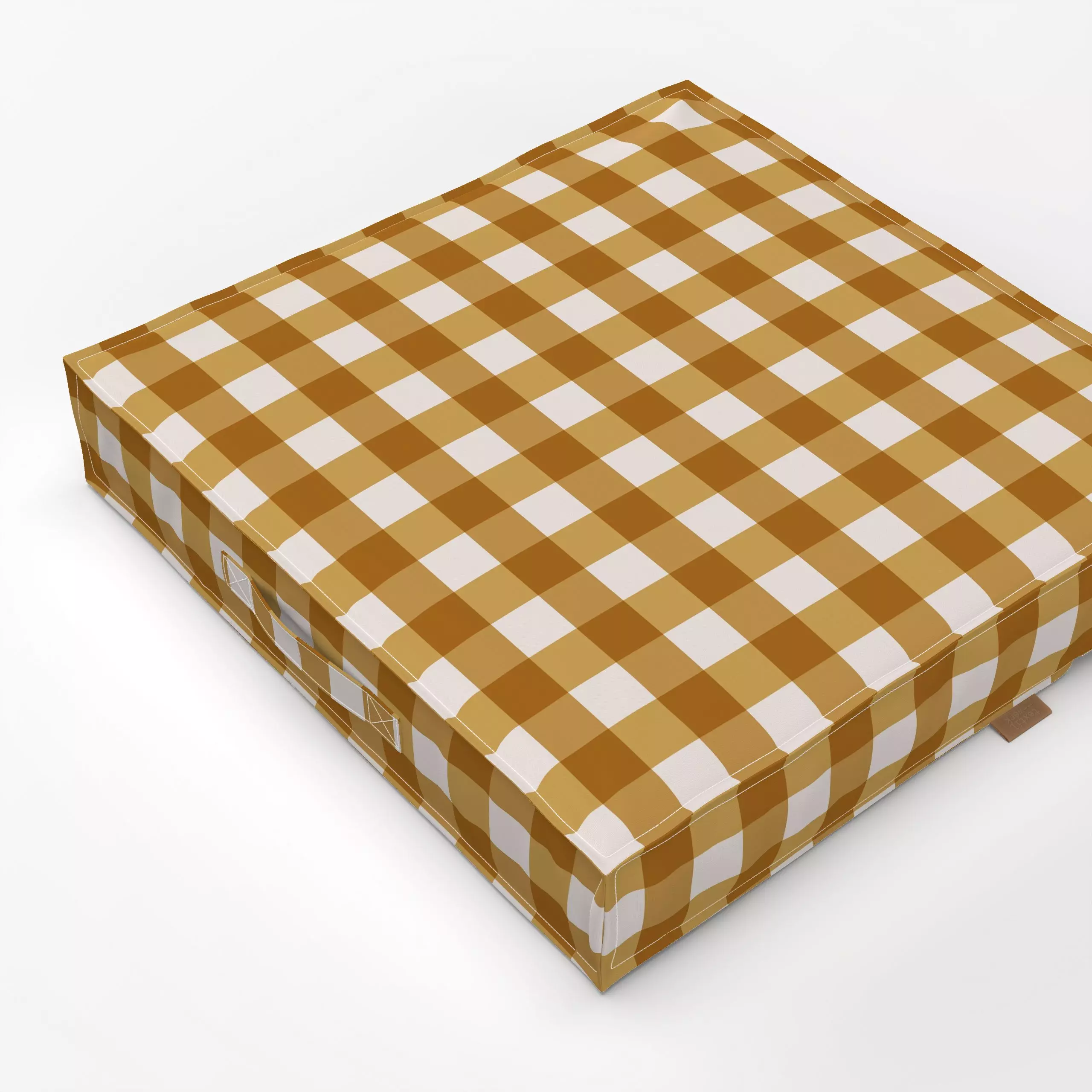 Bodenkissen Gingham gelb - Symbole & Muster - von „moDeern Design Studio"; Karo, gelb, Karos, gingham, senfgelb, vichy, Karo...