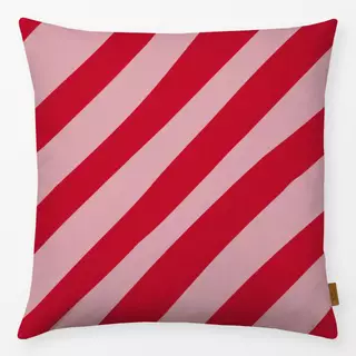 Kissen Diagonal Streifen Rot/Pink