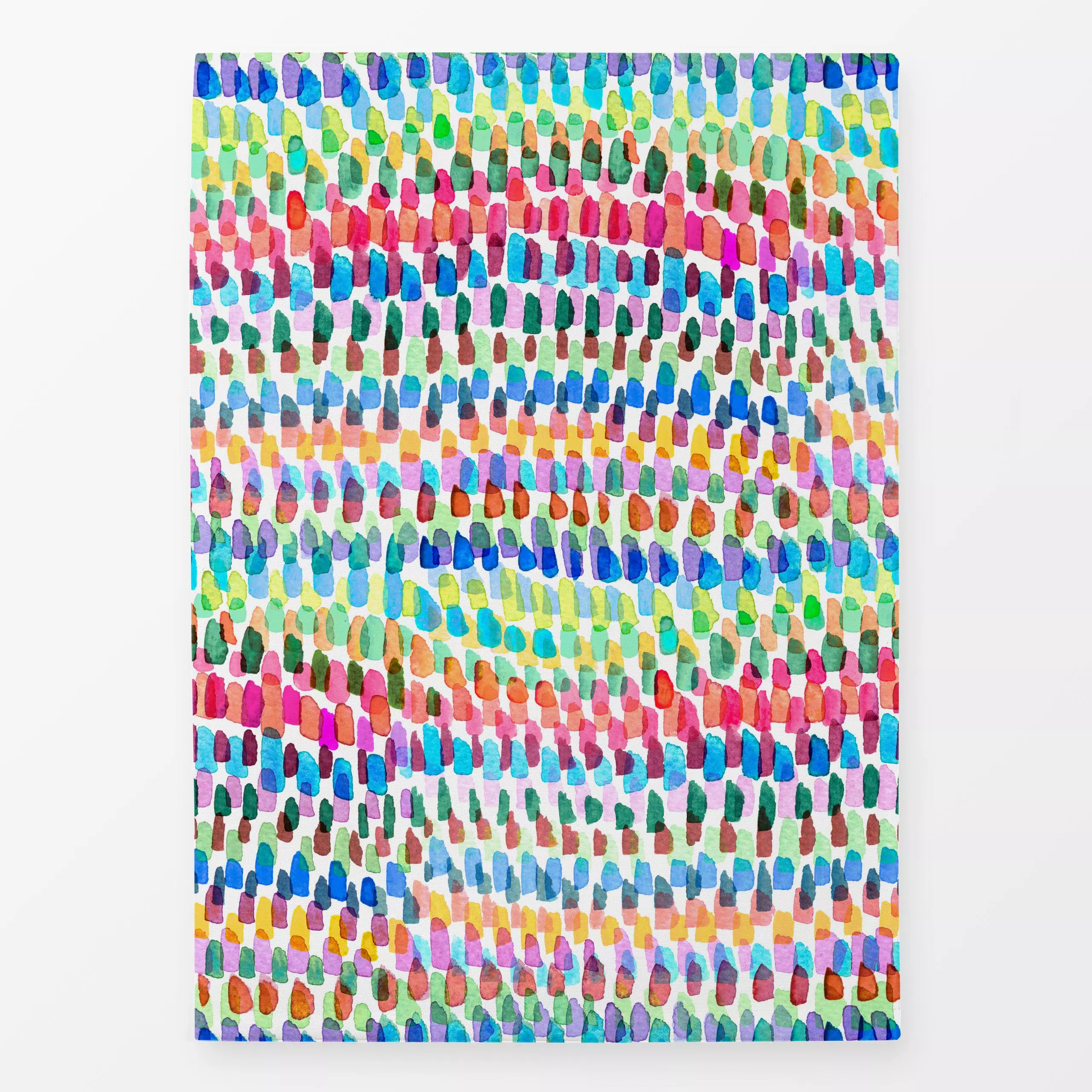 Geschirrtücher Artsy Strokes Stripes Blue - Symbole & Muster - von „Ninola Design "; Wasserfarben, Aquarell, abstrakt, Punkt...