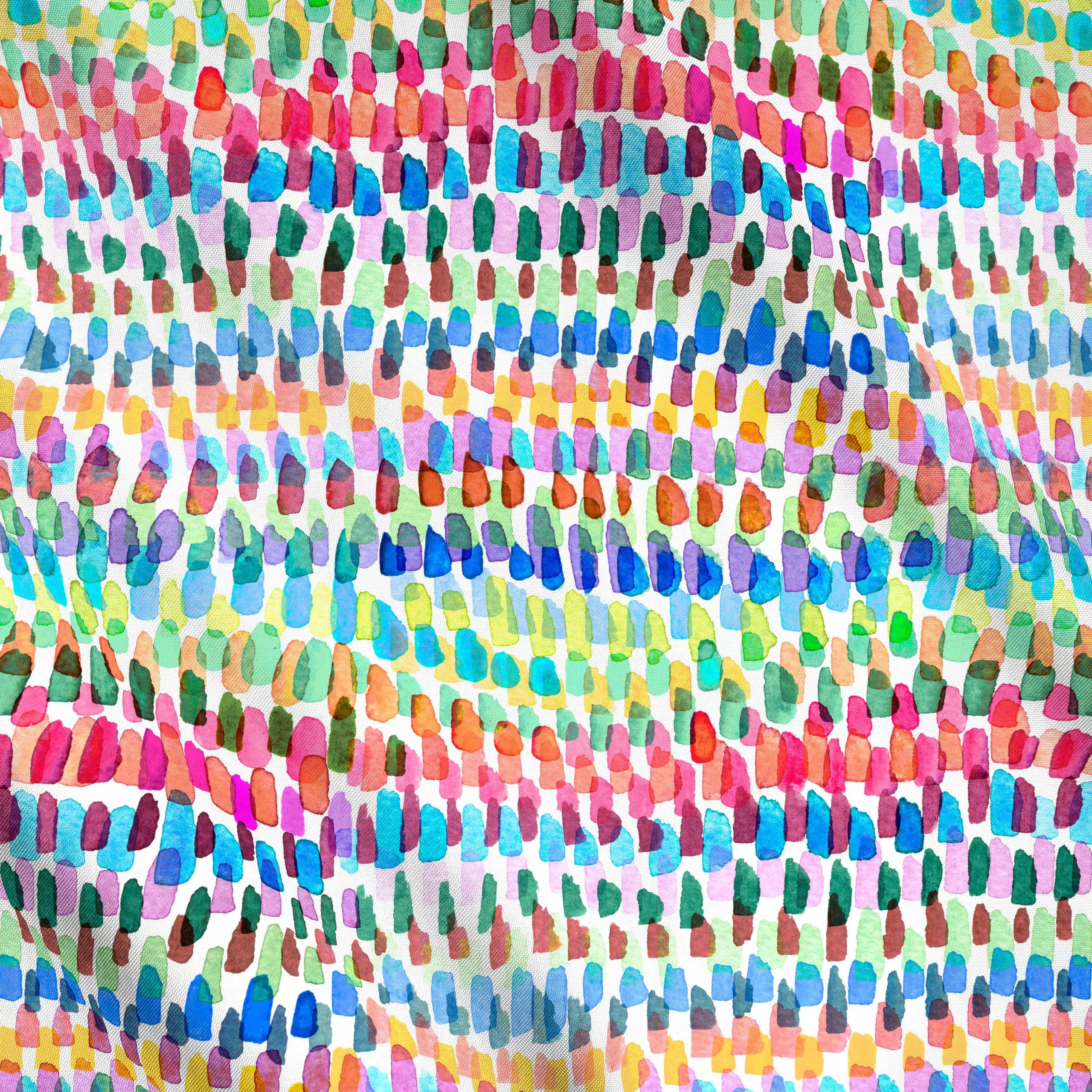 Meterware Artsy Strokes Stripes Blue - Symbole & Muster - von „Ninola Design "; Wasserfarben, Aquarell, abstrakt, Punkte, Ki...