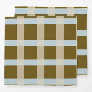 Servietten Grid Checkered Green