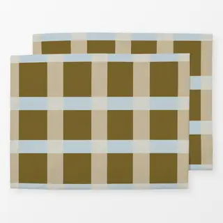 Tischset Grid Checkered Green