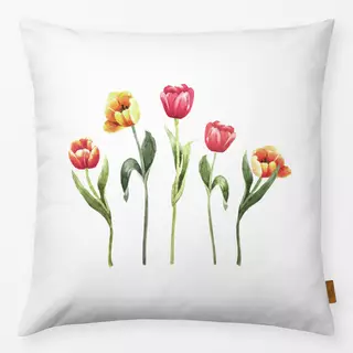 Kissen Bunte Tulpen Frühling Aquarell