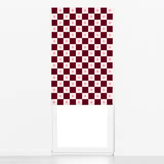 Raffrollo Schachbrett Sonne Bordeaux