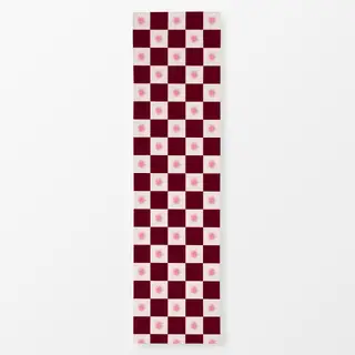 Tischläufer Schachbrett Sonne Bordeaux