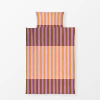 Bettwäsche Streifen orange rosa