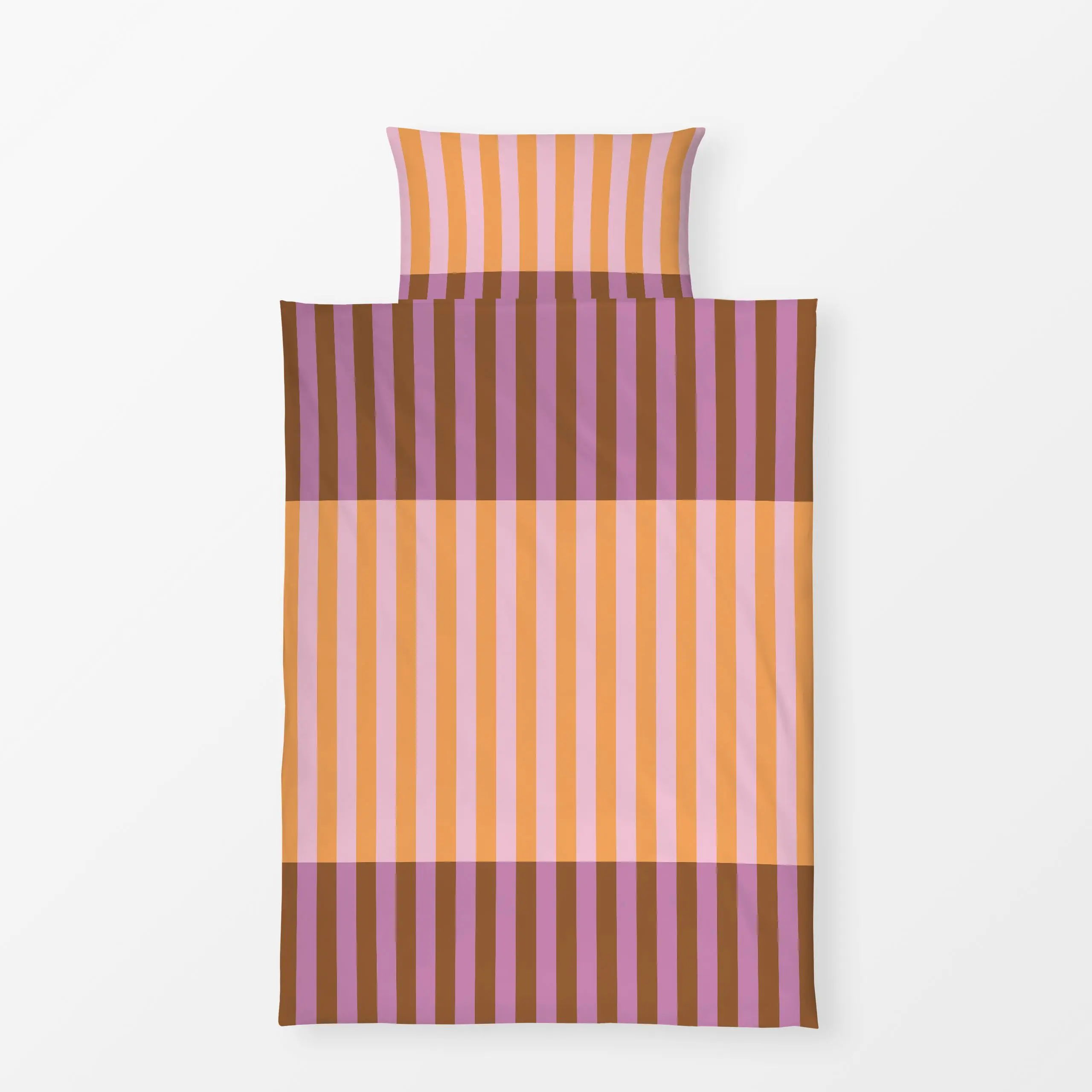 Bettwäsche Streifen orange rosa - Frühling, Symbole & Muster, Ostern - von „Studio Kesse"; Streifen, Ostern, spring, Streife...