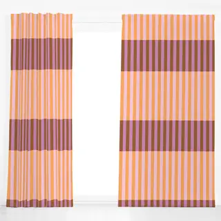 Dekovorhang Streifen orange rosa