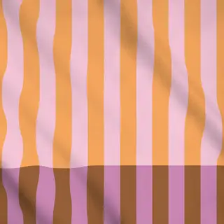 Meterware Streifen orange rosa