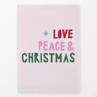 Geschirrtücher Love Peace and Xmas hellrosa