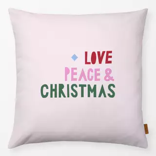 Kissen Love Peace and Xmas hellrosa