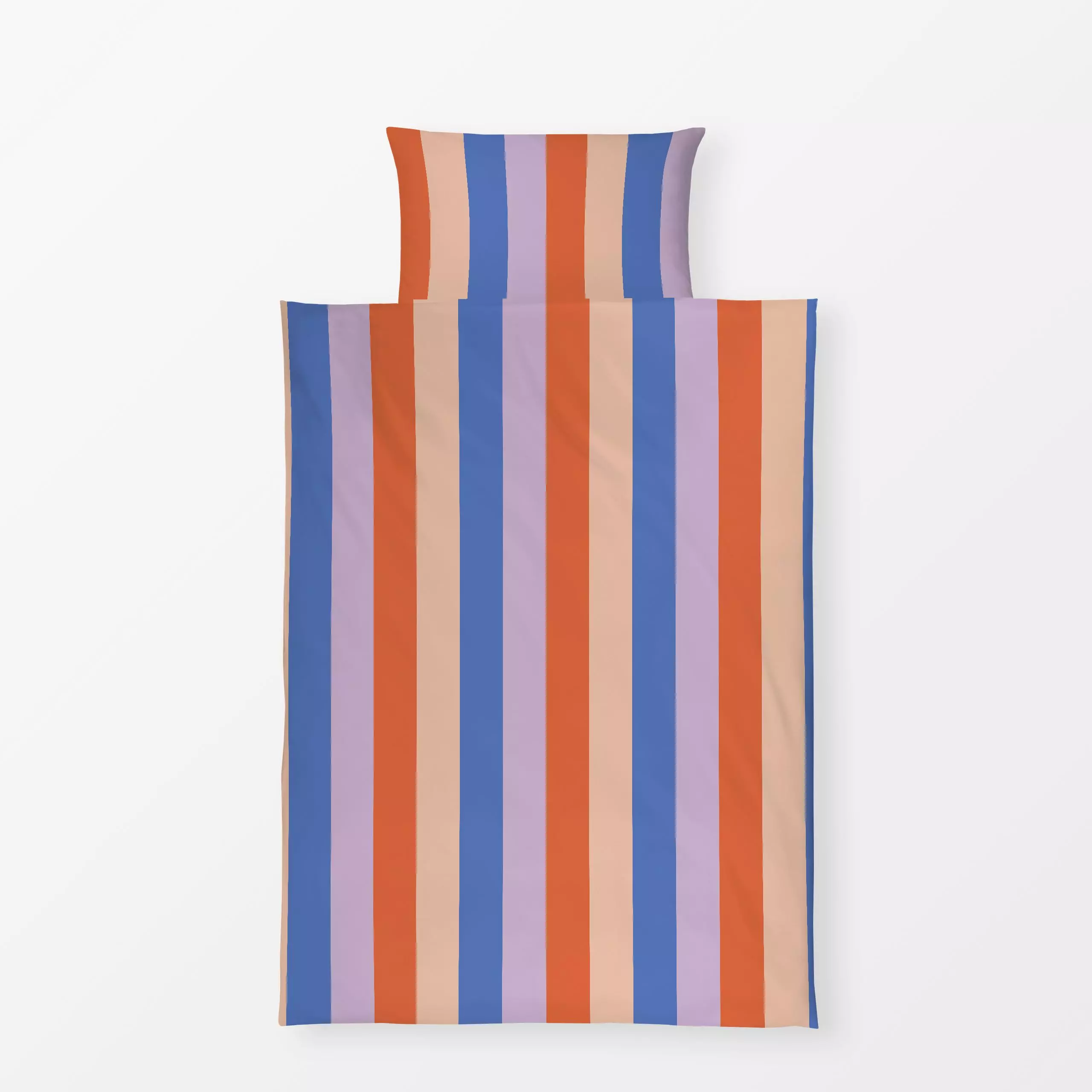 Bettwäsche HAPPY Stripes vertical - Sommer, Symbole & Muster - von „Julia Schumacher"; Streifen, Kissen, Pride, blau, rot, g...