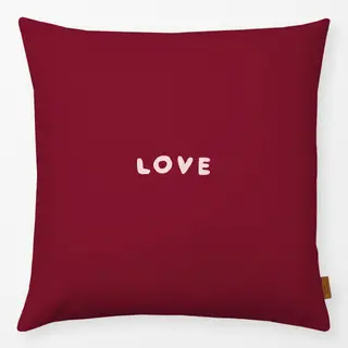 Kissen Picnic Typo Love Burgund